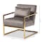 Baxton Studio Mira Grey Velvet Upholstered Gold Finished Metal Lounge Chair 160-9927 - alternate 5